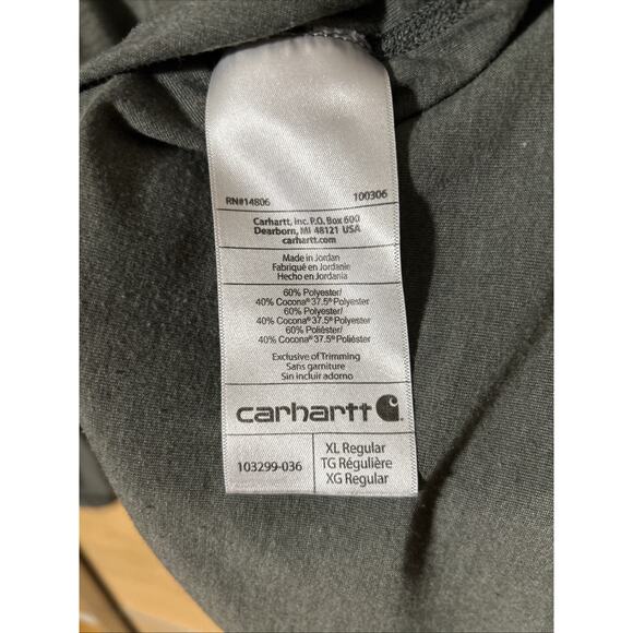 Carhartt Force Extremes® Long Sleeve Half-Zip Shirt Green Size XL 103299-036 - Picture 8 of 11